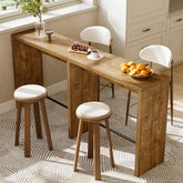 78.74" Narrow Bar Table, High-Top Pub Table with Sturdy Iron Footrest for Kitchen 3