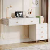 5-Drawer Computer Desk with Transparent Acrylic Base and Legs Tribesigns 3
