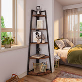 5 - Tier Corner Shelf, 70" Tall Corner Ladder Shelf Small Bookshelf Tribesigns 3