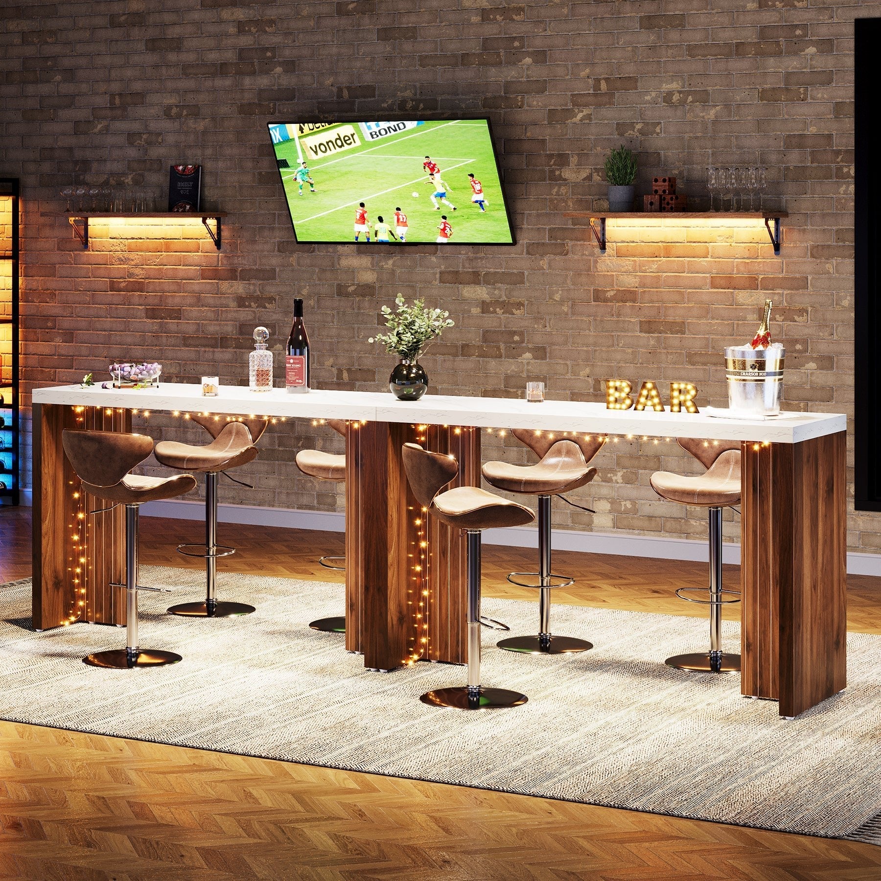 55" Bar Unit, Moedern Home Bar Table Coffee Table Tribesigns