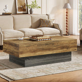 55" Coffee Table, Farmhouse Center Table Tea Table with Sturdy Pedestal Tribesigns 3