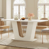 55" Dining Table, Modern Kitchen Table With U - shaped Base Tribesigns 3