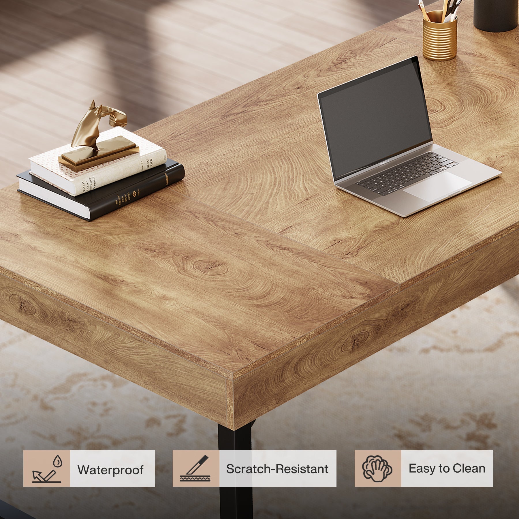 55" Executive Desk, Simple Computer Desk for Home Office Tribesigns