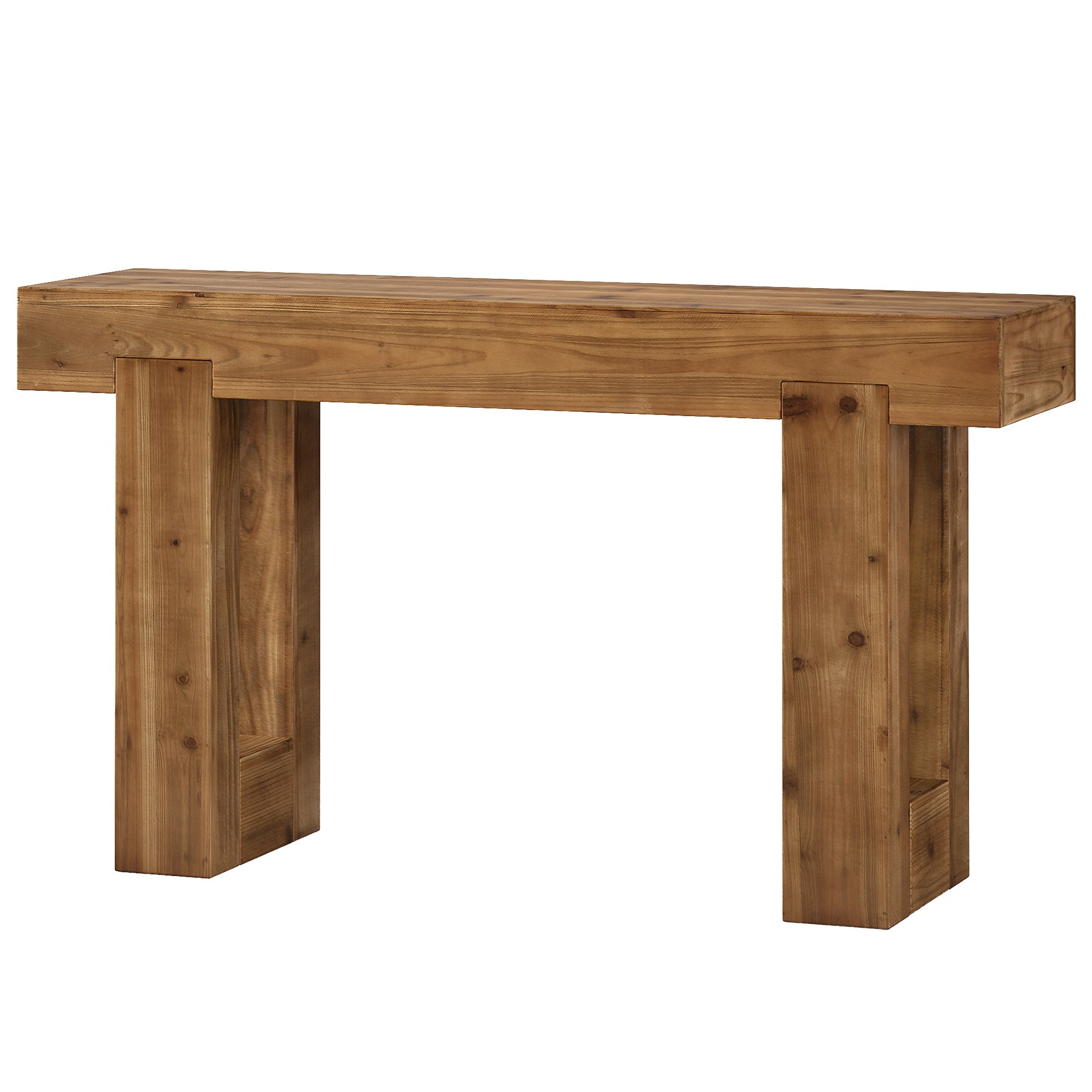 55" Rectangle Console Table, Farmhouse Solid Wood Sofa Table Entryway Furniture