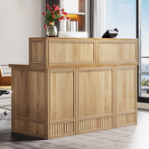 57" Reception Desk Front Desk with Counter & Metal Frame Tribesigns 3