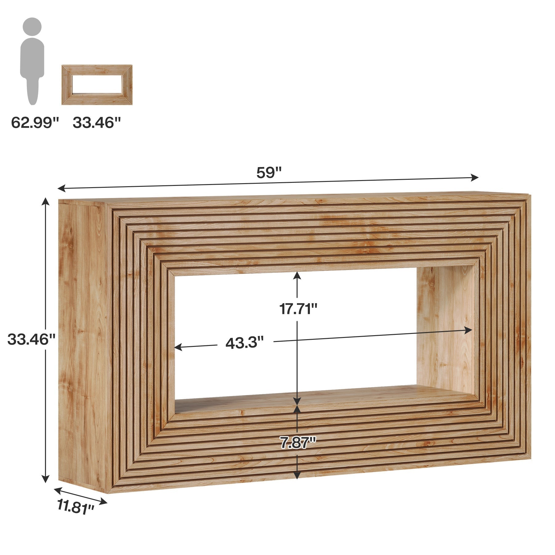 59" Console Table, Farmhouse Sofa Table Hallway Table with Storage Tribesigns