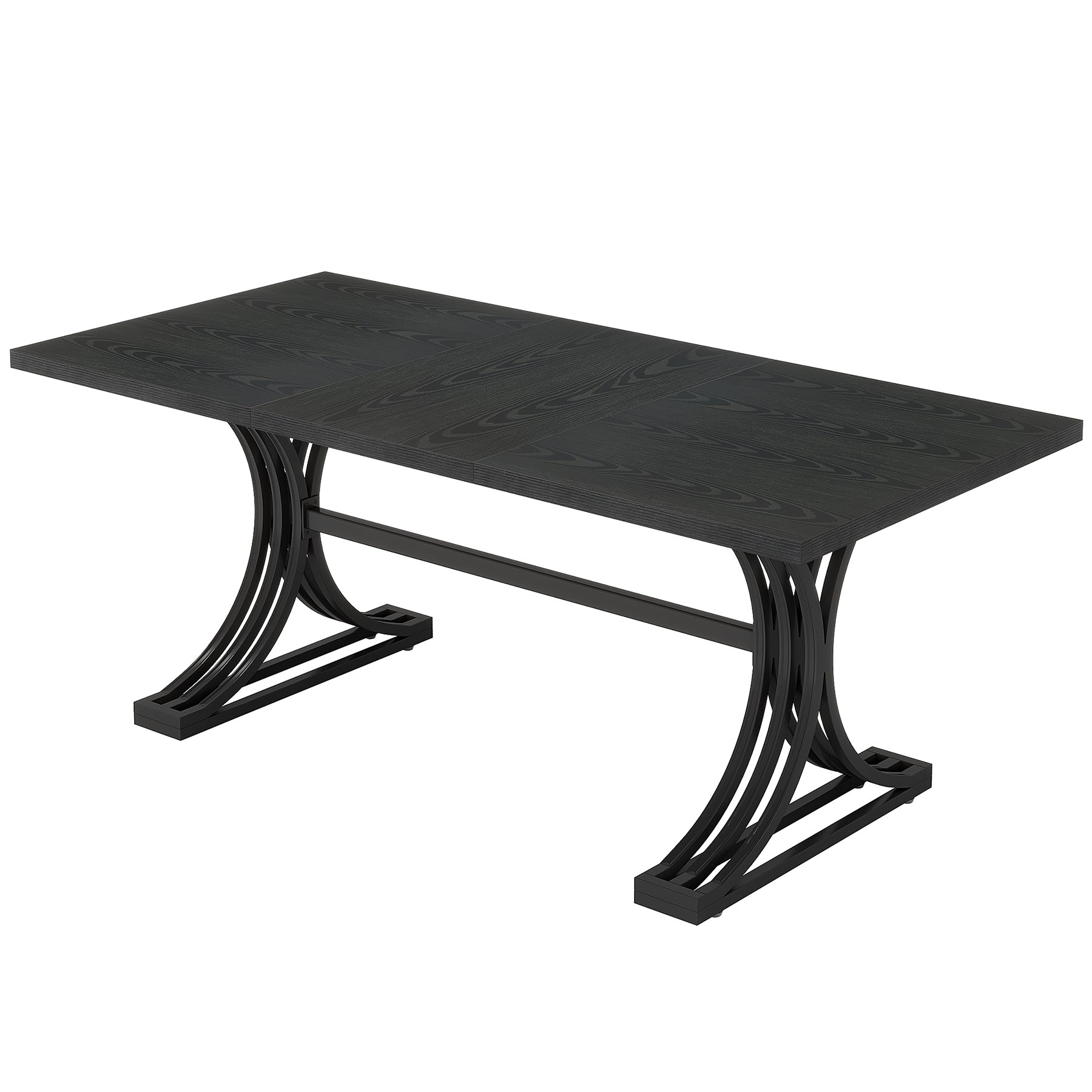 63" Rectangular Dining Table, Modern Kitchen Table with Metal Legs for 4 to 6