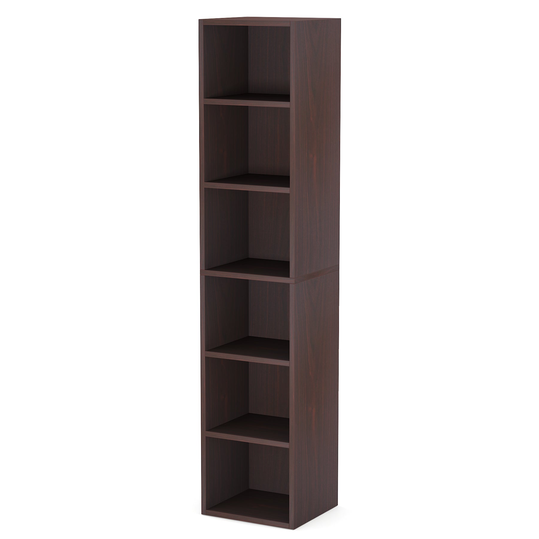 70.9" Corner Bookcase, Modern 6-Tier Narrow Cube Display Shelves