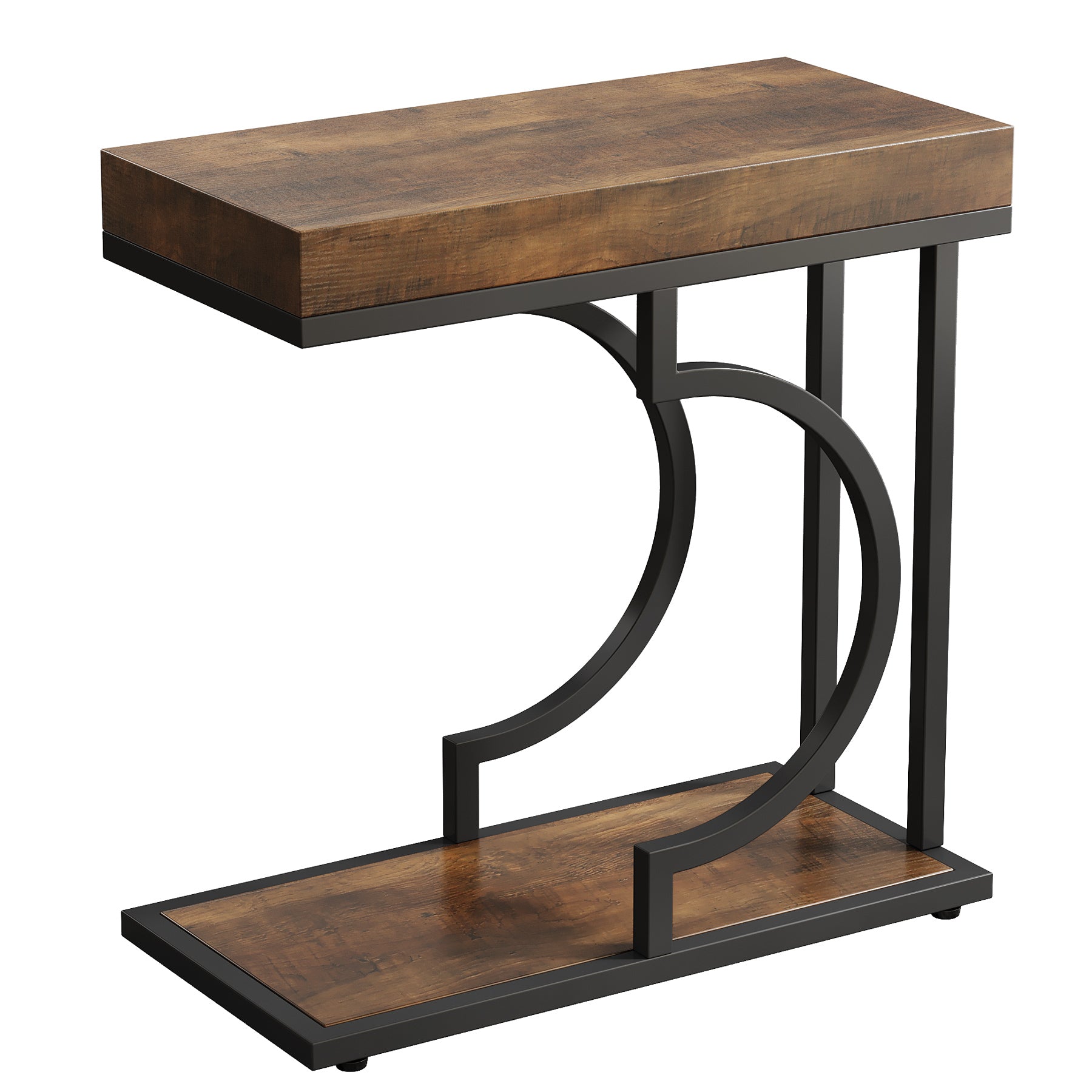 Narrow C Table, Modern End Table Bedside Table with Metal Frame