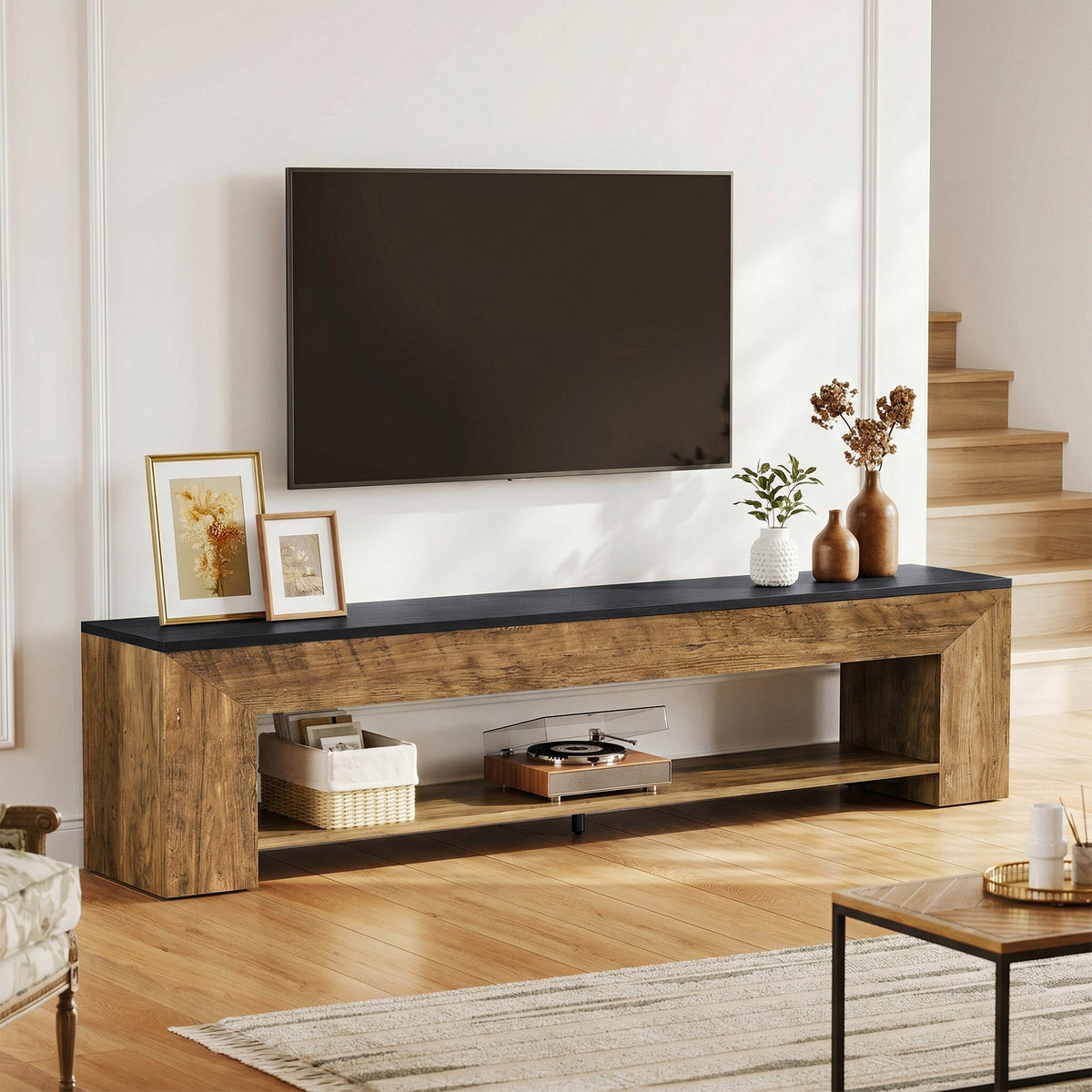 71" TV Stand, Large Entertainment Center with Shelf for TVs up to 80"