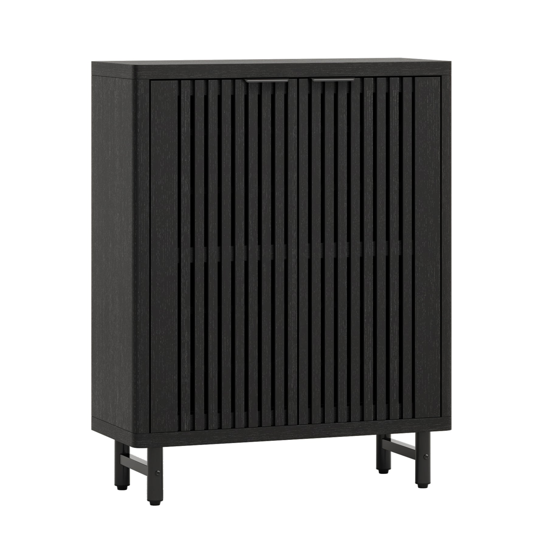 6-Tier Shoe Cabinet, Shoe Organizer with Louvered Doors & Adjustable Shelves