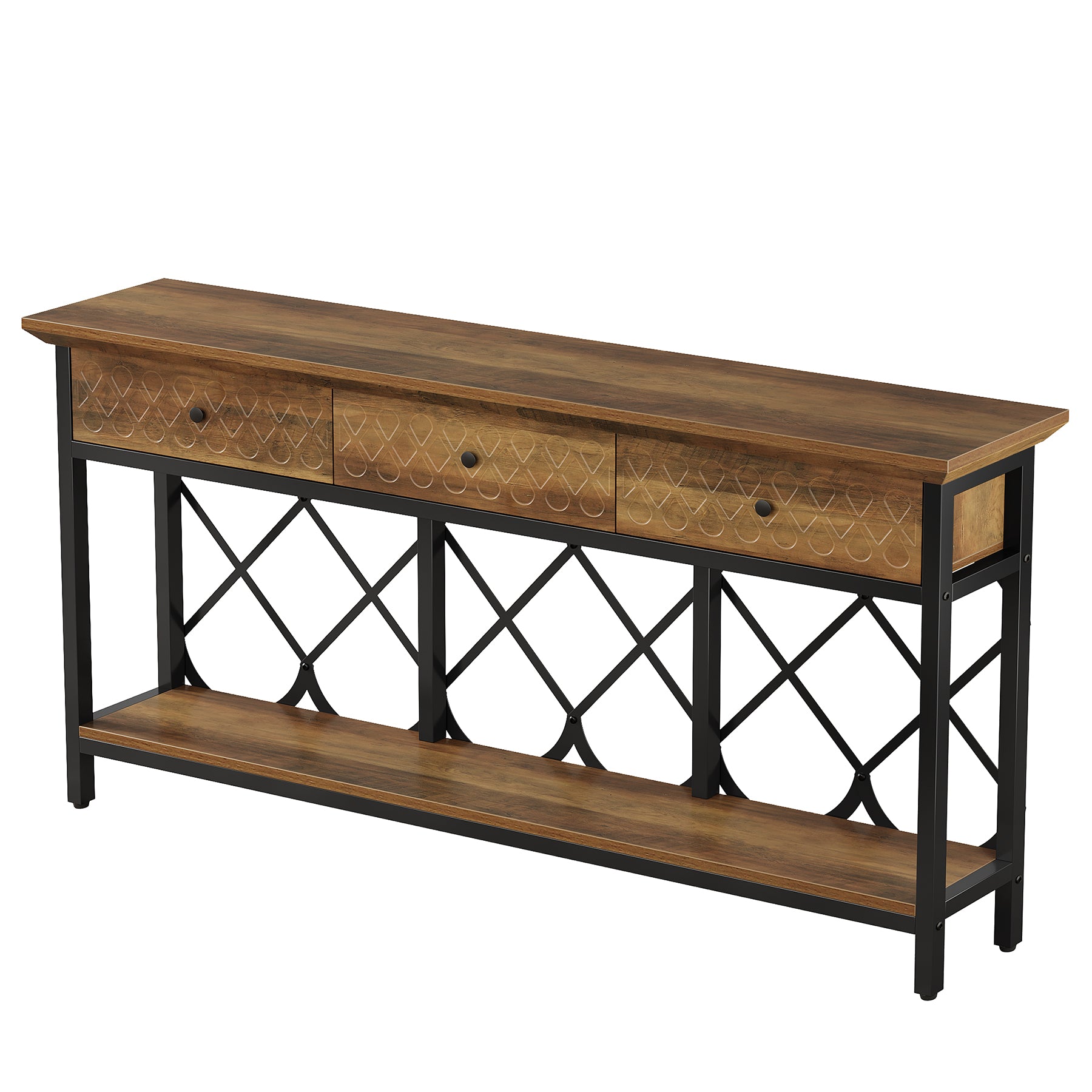 70.9" Console Table, 2-Tier Entryway Sofa Table with 3 Drawers for Hallway