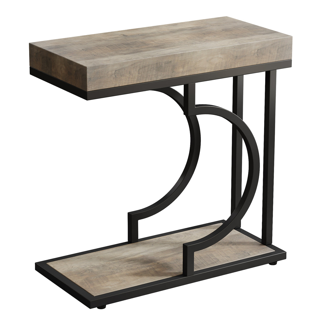 Narrow C Table, Modern End Table Bedside Table with Metal Frame
