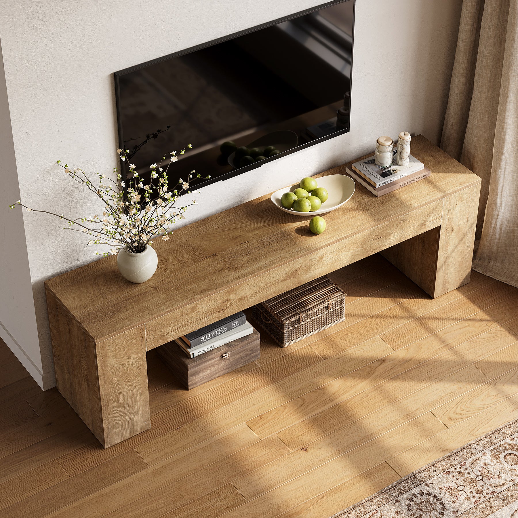 70.8" TV Stand, Low Entertainment Center TV Console for TVs Up to 80"