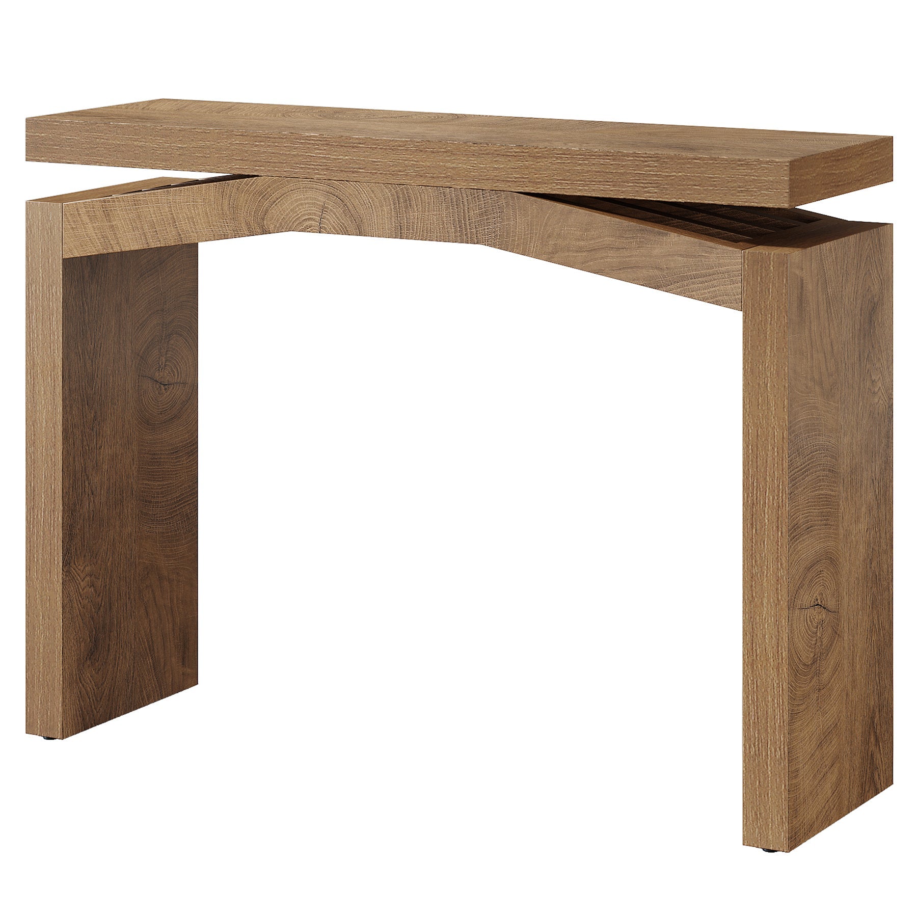 39.4" Farmhouse Console Table, Narrow Entryway Sofa Table with Hollow Design for Hallway