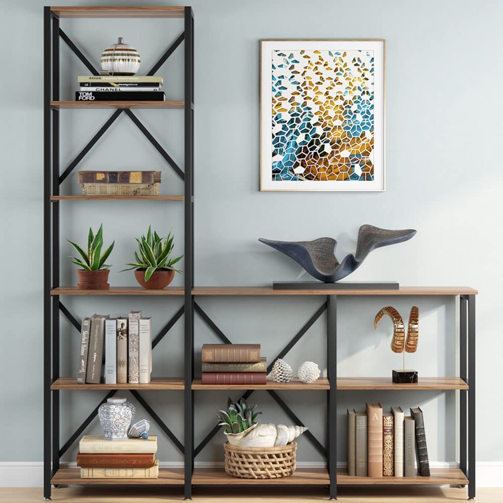 Tribesigns 9 Shelves Bookshelves, Industrial Ladder Corner Etagere Bookcase Tribesigns