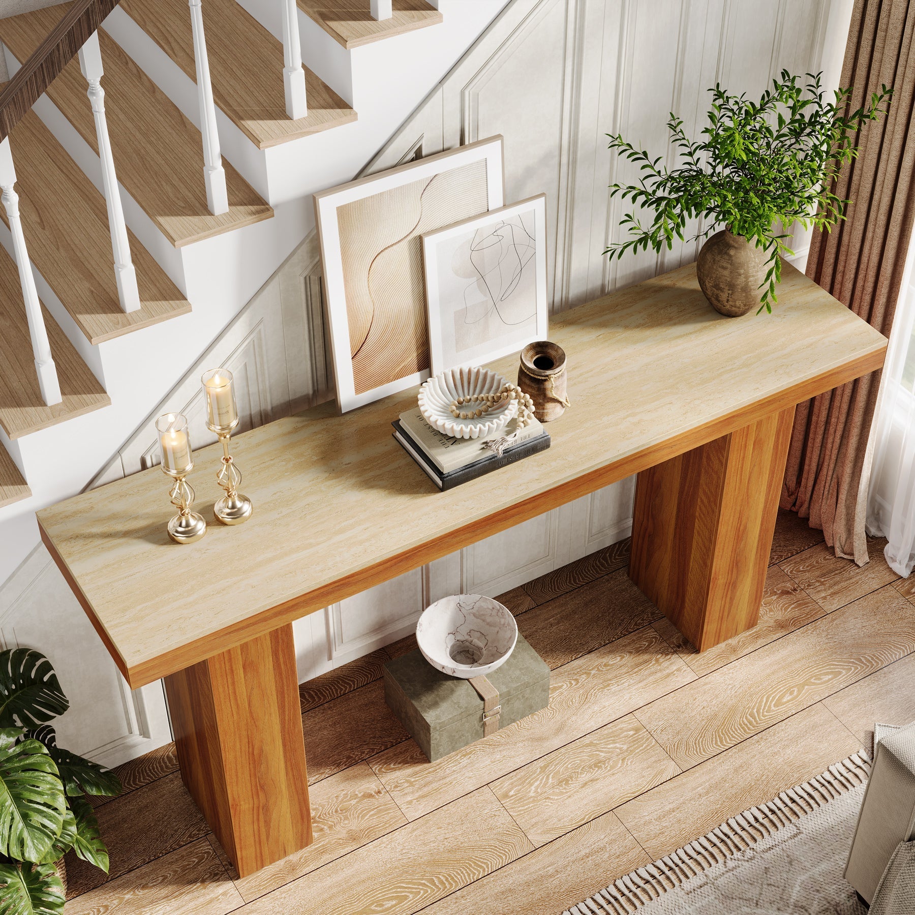 62.9" Console Table, Narrow Sofa Table Entryway Table Tribesigns