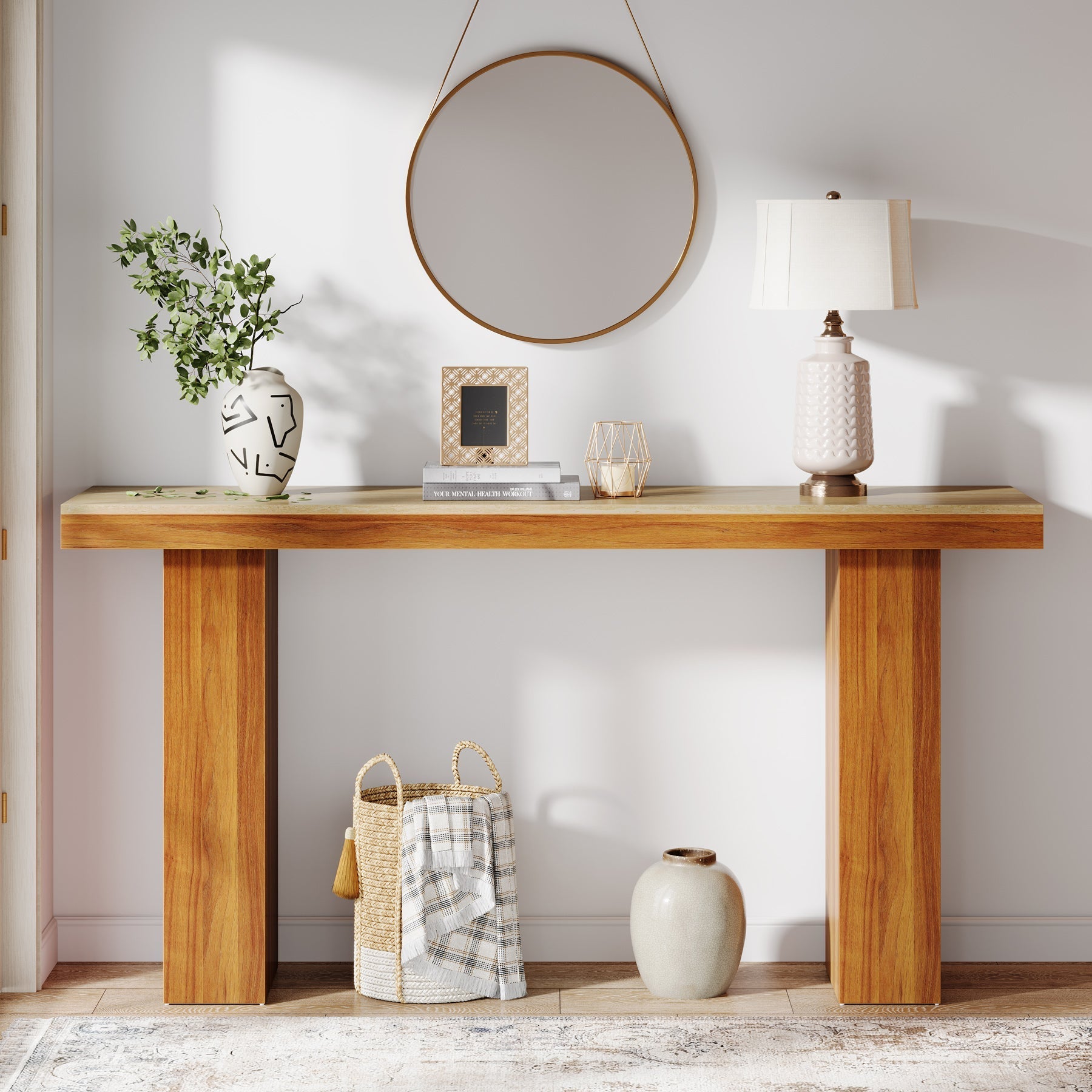 62.9" Console Table, Narrow Sofa Table Entryway Table Tribesigns