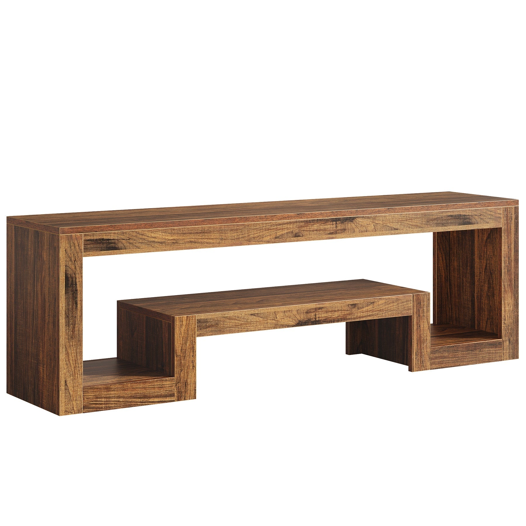 63" Center TV Stand, Vintage Entertainment Center Media Console Stand Tribesigns