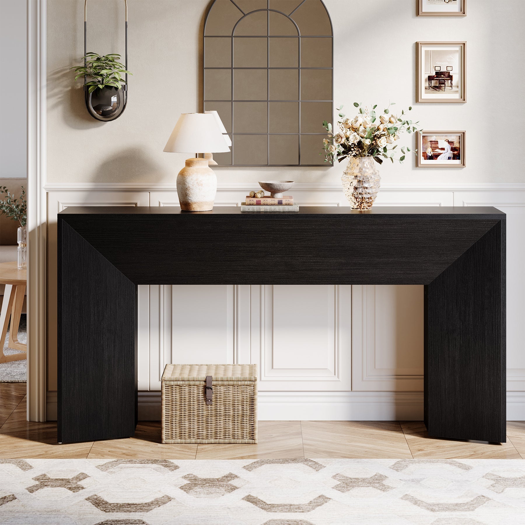 63" Console Table, Wooden Sofa Table Hallway Foyer Table Tribesigns