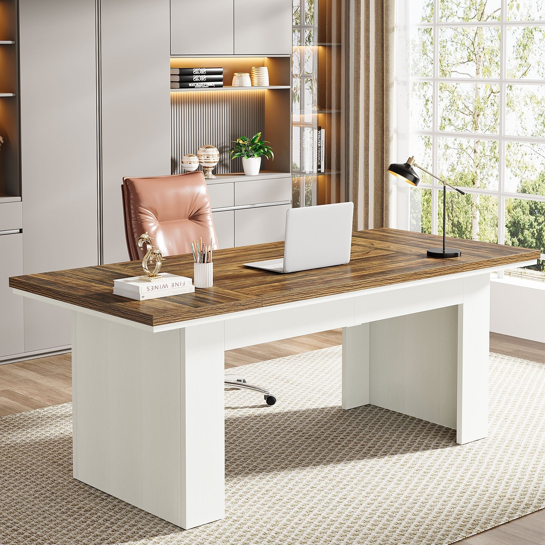 63" Executive Desk, Modern Computer Desk Study Home Office Table Tribesigns