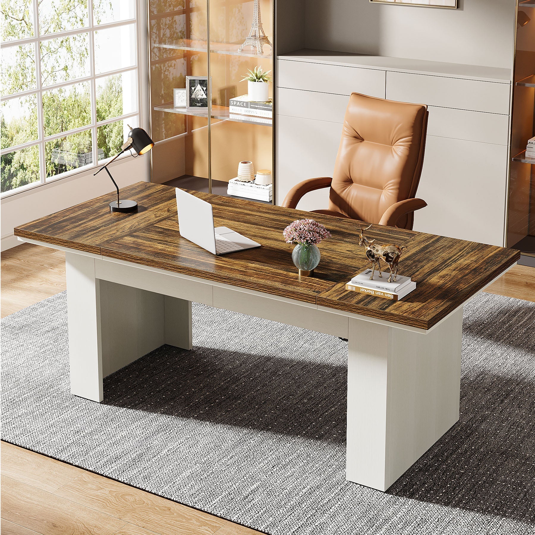 63" Executive Desk, Modern Computer Desk Study Home Office Table Tribesigns