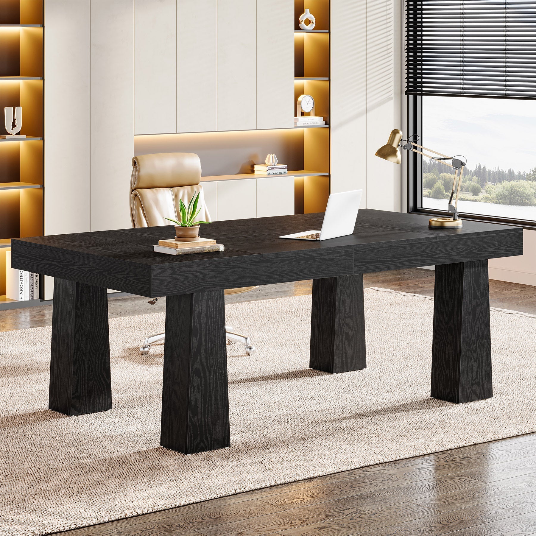 63" Executive Desk, Modern Home Office Desk Computer Desk Tribesigns