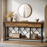 70.9" Console Table, 2-Tier Entryway Sofa Table with 3 Drawers for Hallway 3