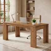 63" Solid Wood Executive Desk, Farmhouse Computer Desk with Large Tabletop for Home Office 3