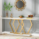 Console Table, Modern 70.9" Sofa Table with Faux Marble Tabletop Tribesigns 3