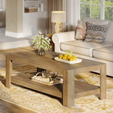 47.24" Coffee Table with 2-Tier Storage, Rectangular Center Table for Living Room 3