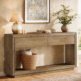 63" Console Table with 2 Drawers and Shelf, Farmhouse Entryway Sofa Table for Hallway 3