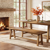 63" Solid Wood Dining Bench, Farmhouse Kitchen Bench for Dining Room, Kitchen 3