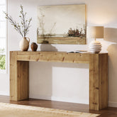 63" Console Table, Solid Wood Farmhouse Sofa Foyer Table for Entryway 3