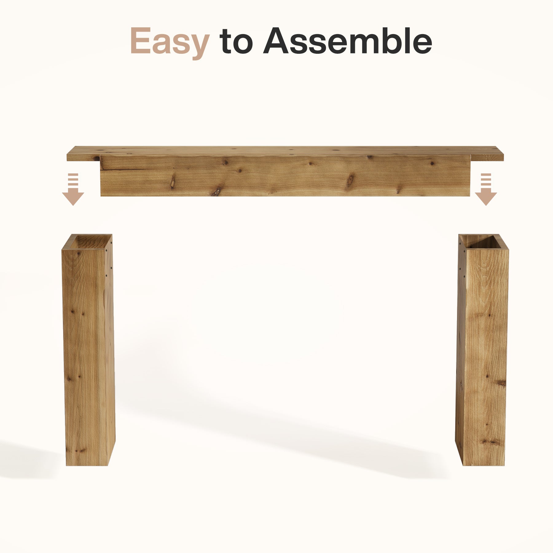 63" Console Table, Solid Wood Farmhouse Sofa Foyer Table for Entryway