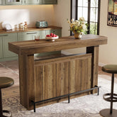 63" Modern Bar Table, 4-Tier Counter Height Pub Table with Storage Shelves 3