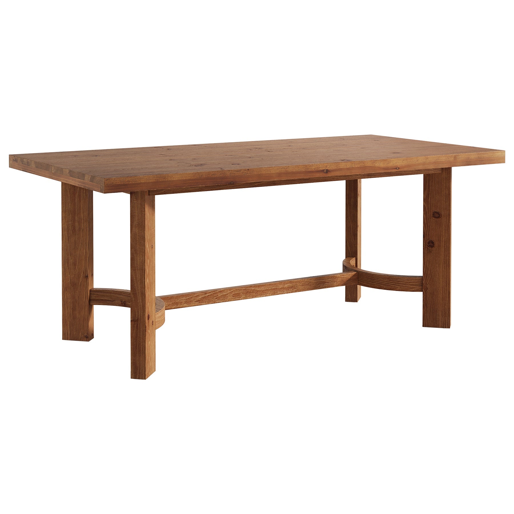 63" Rectangle Dining Table, Solid Wood Farmhouse Kitchen Table for 4-6