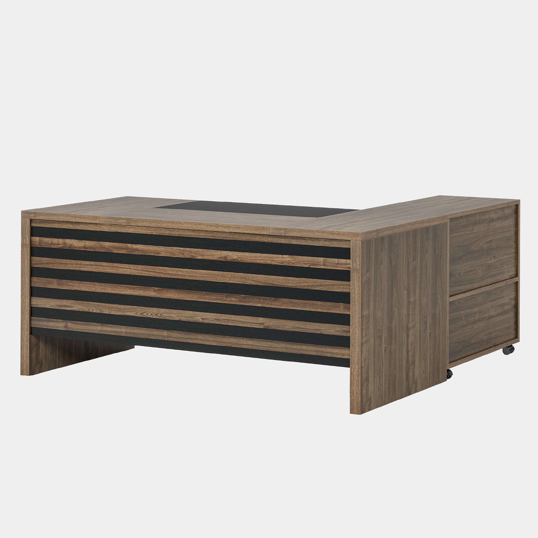 66.2" L-Shaped Executive Desk, Computer Desk with Mobile File Cabinet Tribesigns