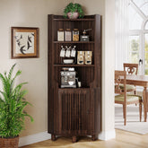 68" Corner Cabinet, Farmhouse Kitchen Storage Cabinet with Doors and Shelves Tribesigns 3