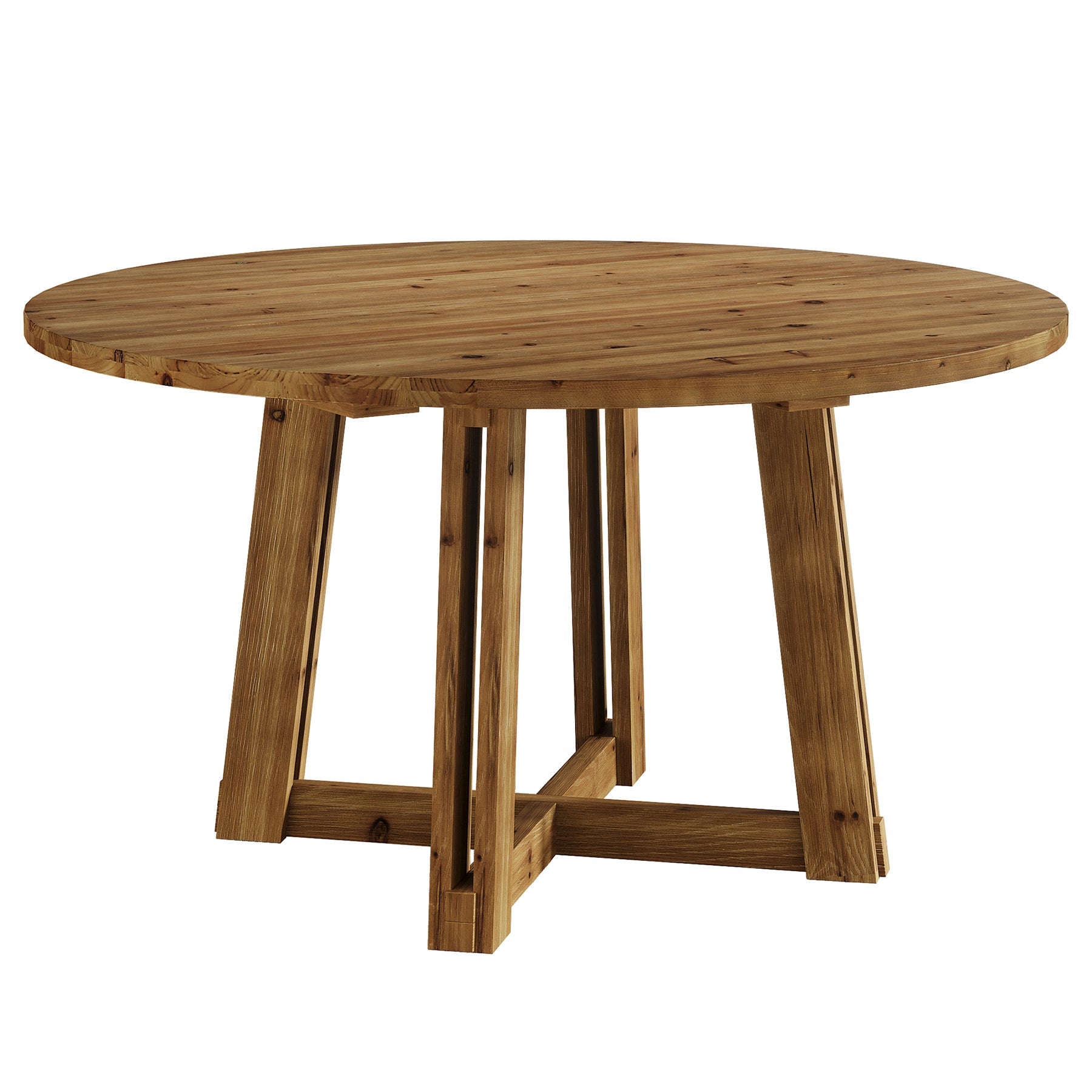 47"  Solid Wood Conference Table, Round Meeting Table with Thickened Tabletop