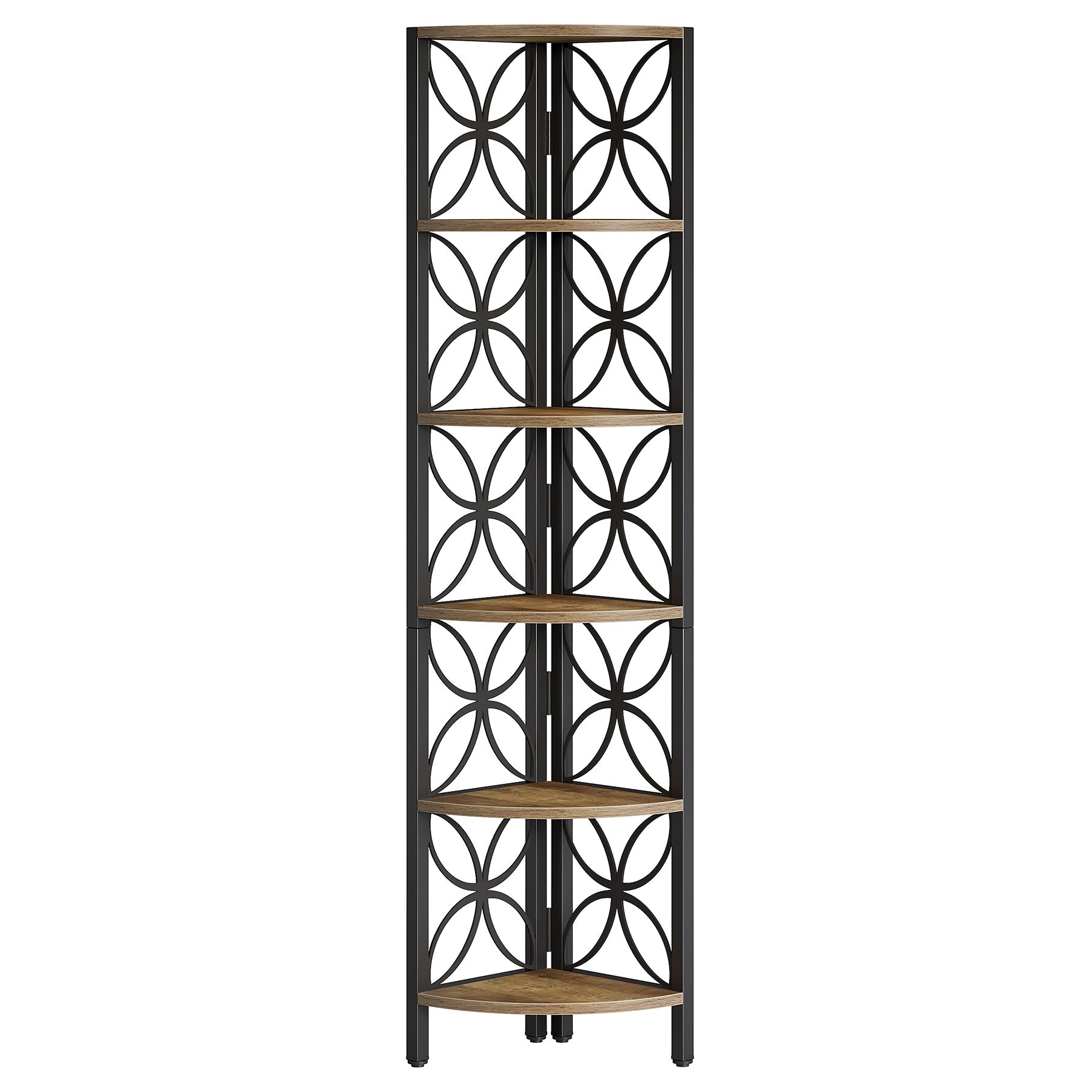 70.8" Corner Shelf, 6 - Tier Corner Bookshelf Display Shelf Storage Rack Tribesigns