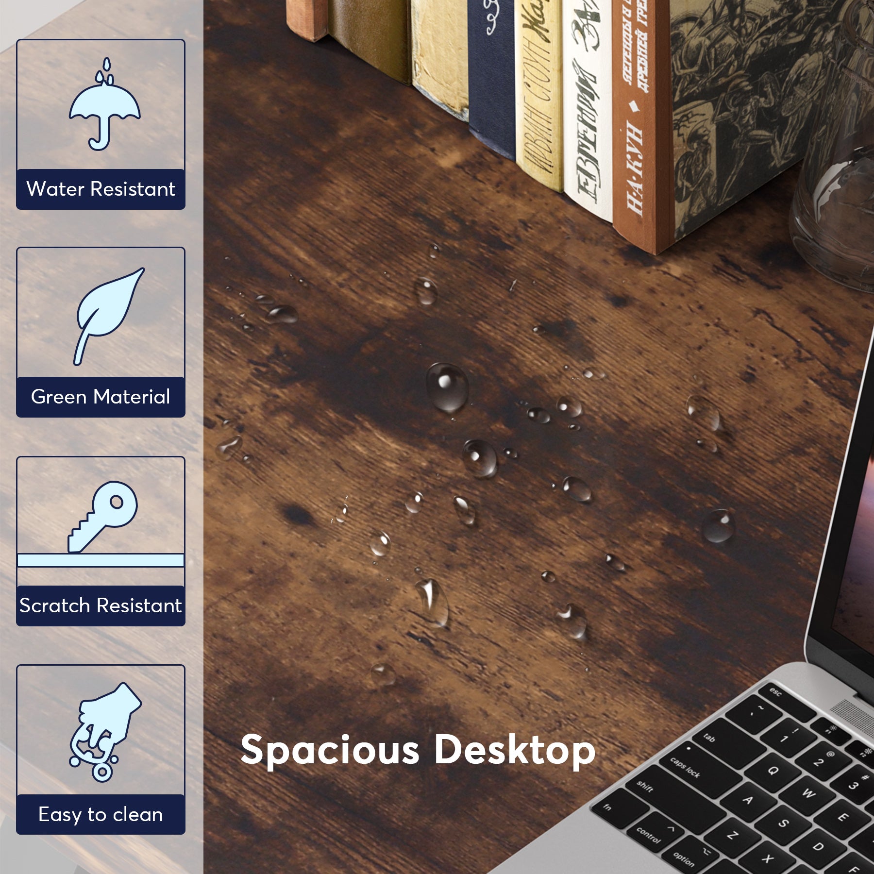 55" Computer Desk, Simple Home Office Desk Writing Table