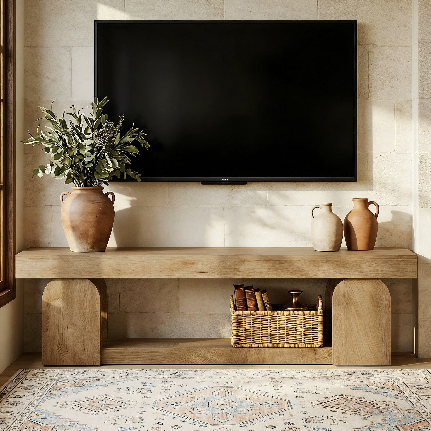 63" TV Stand, TV Media Console with Open Storage Shelf for TVs up to 65"