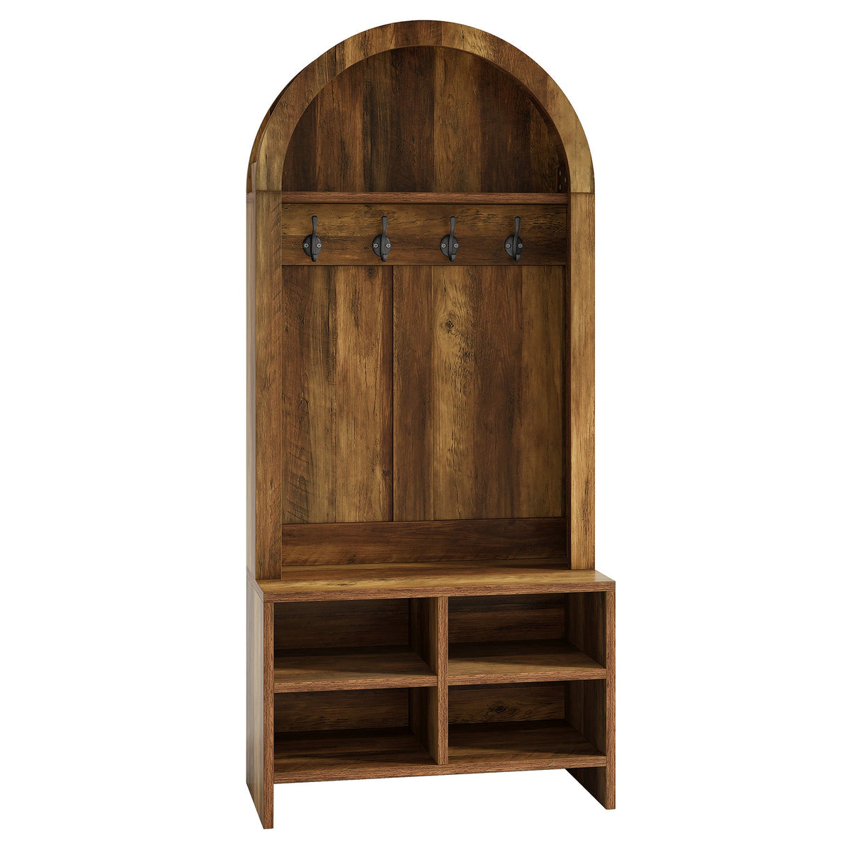 70.87“ Arched Hall Tree with Bench and Shoe Storage