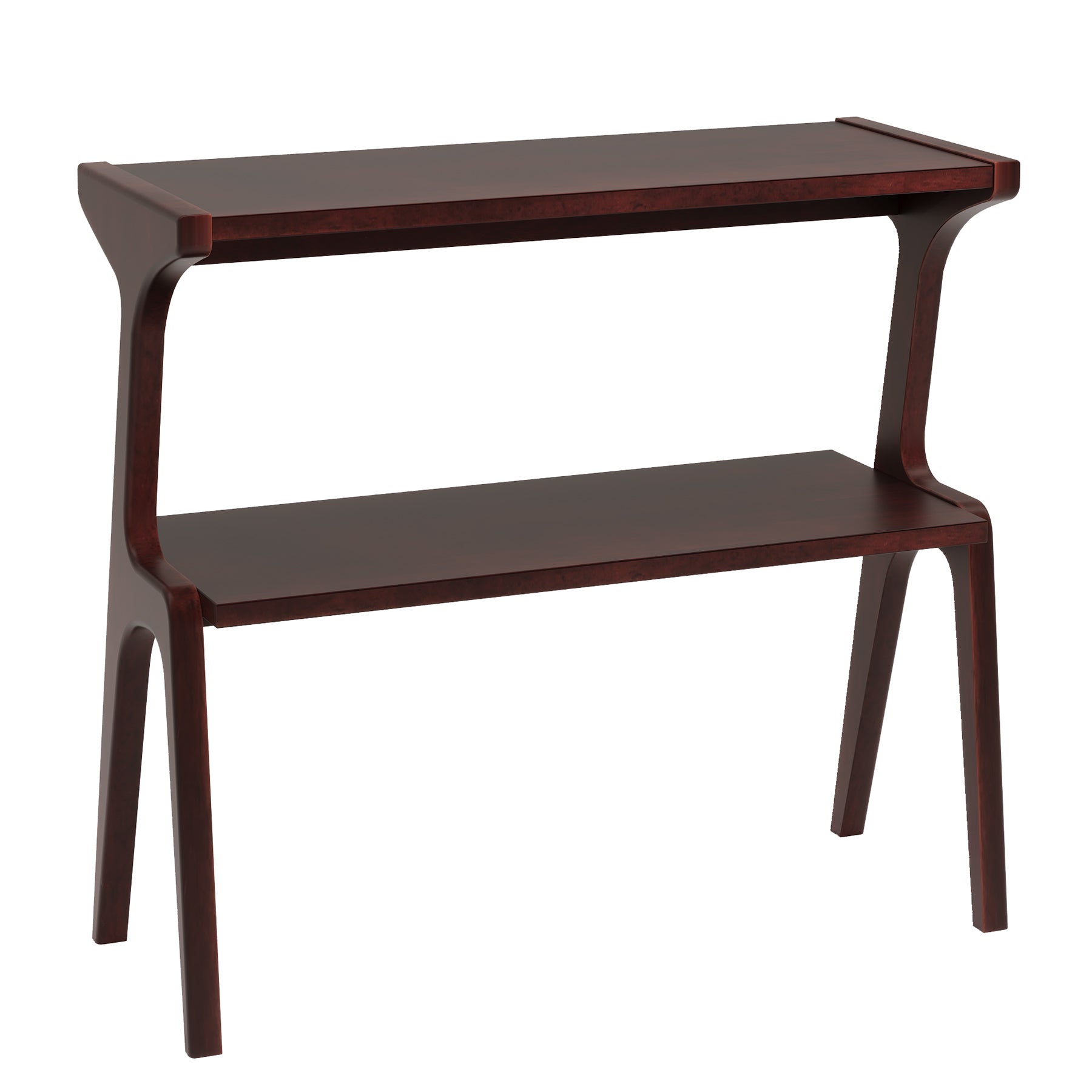 2-Tier End Table, Solid Wood Sofa Side Table with Storage Shelf for Living Room