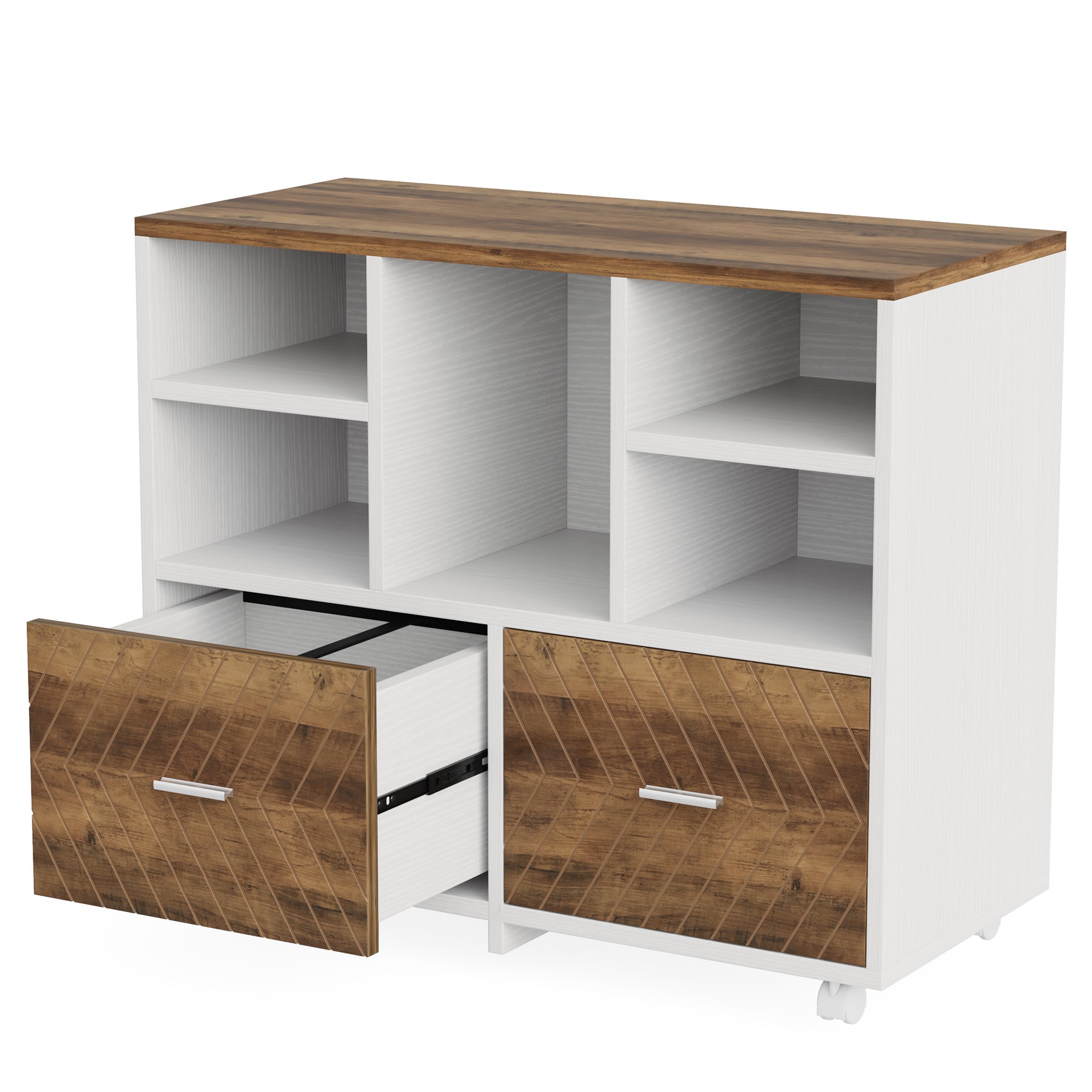 2-Drawer File Cabinet, Mobile Lateral Filing Cabinet for Home Office