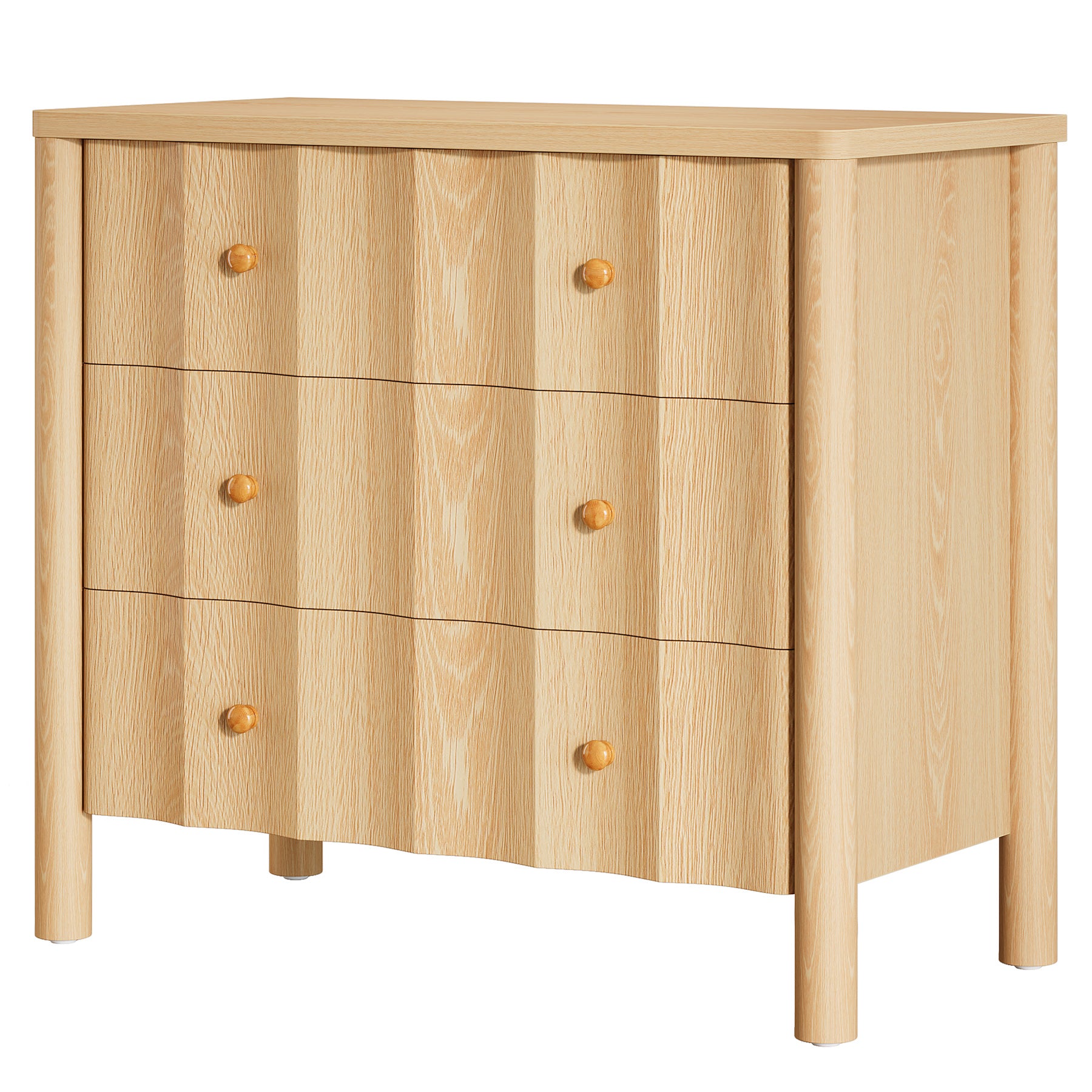 31.5" Nightstand with 3 Drawers, Oversized Bedside Table for Bedroom