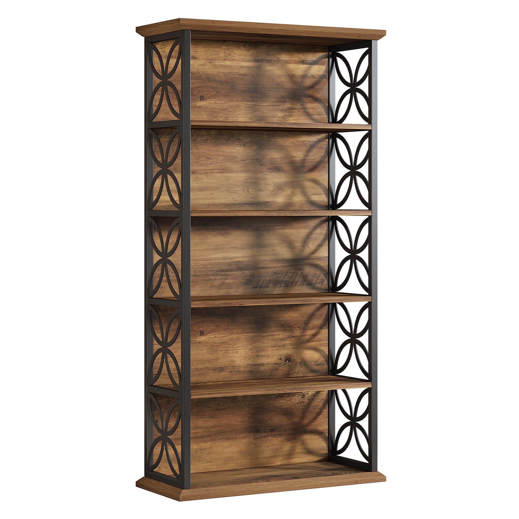 6-Tier Bookshelf, 71" Industrial Bookcase with Open Storage Shelves