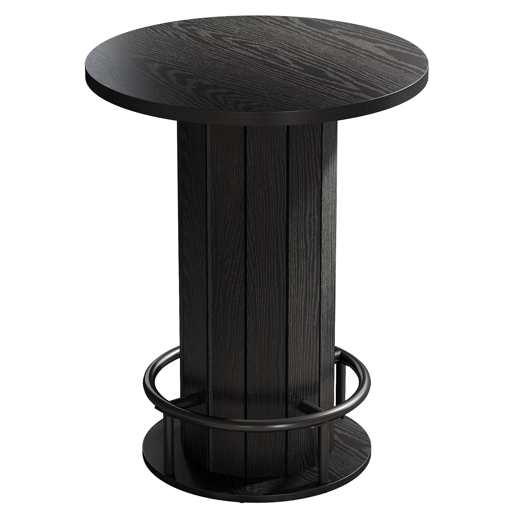 31" Bar Table, Round Bistro Pub Table with Footrest for Dining Coffee Cocktail