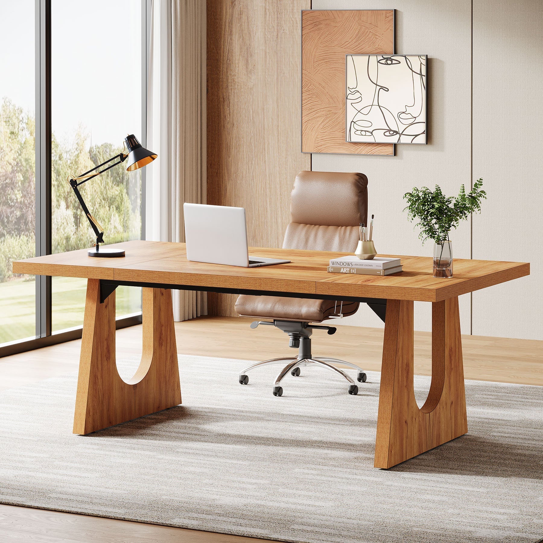 70" Executive Desk, Modern Computer Office Desk Workstation Tribesigns